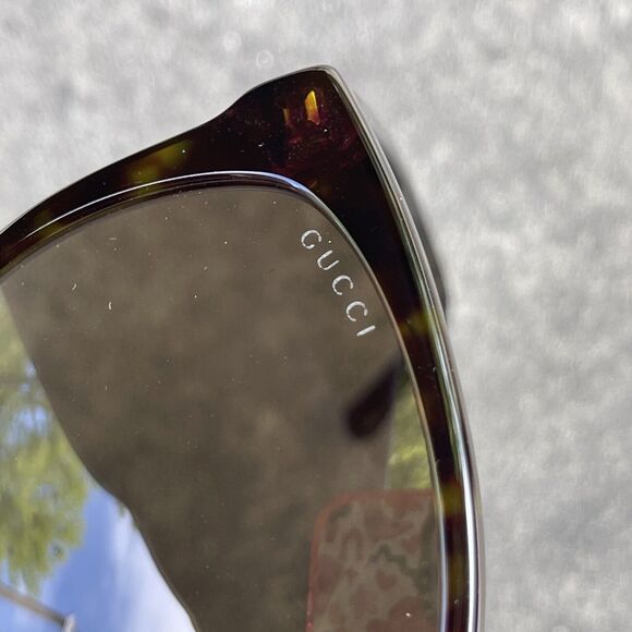 GUCCI GG0729SA 002 Havana Dark Brown Round Oval Panthos Women\'s Sunglasses main image 4